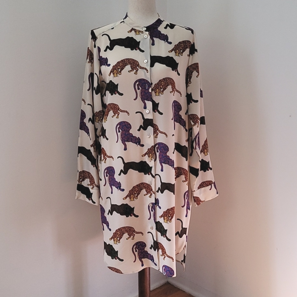 Stella McCartney Big Cats silk dress 40/8